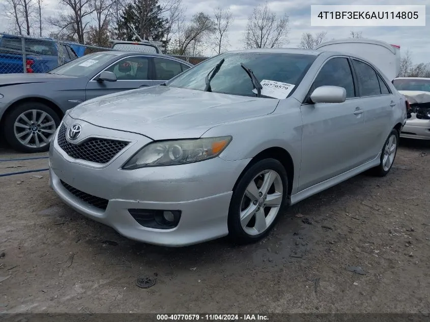 2010 Toyota Camry Se VIN: 4T1BF3EK6AU114805 Lot: 40770579