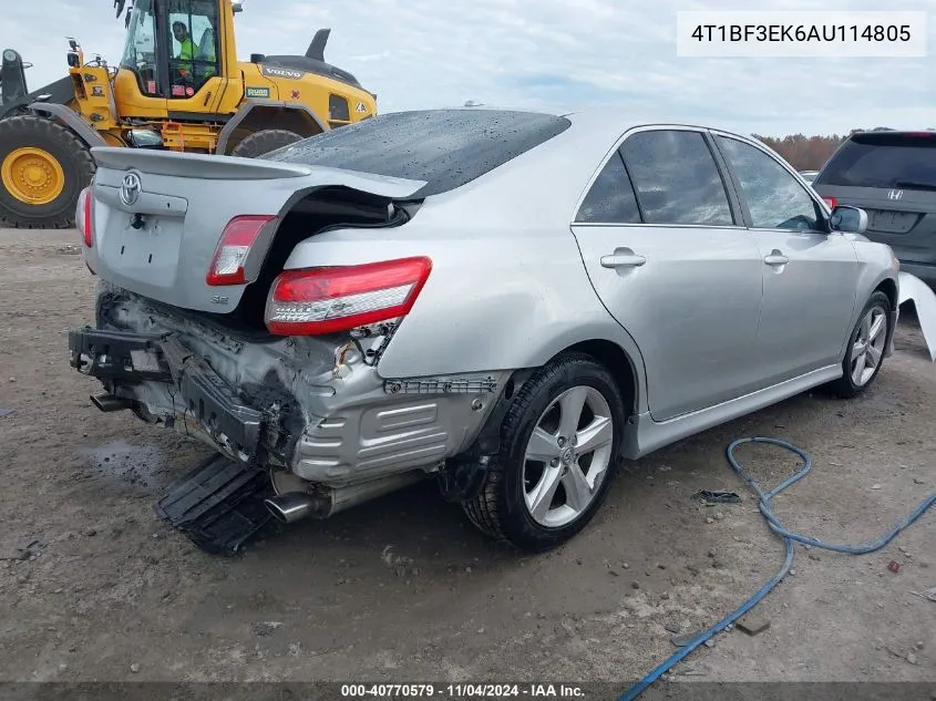 2010 Toyota Camry Se VIN: 4T1BF3EK6AU114805 Lot: 40770579