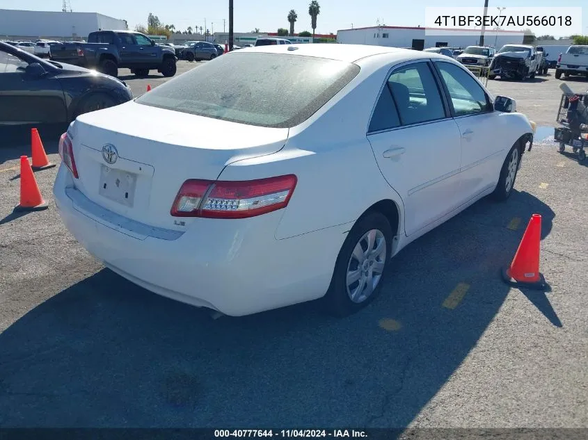 2010 Toyota Camry Le VIN: 4T1BF3EK7AU566018 Lot: 40777644