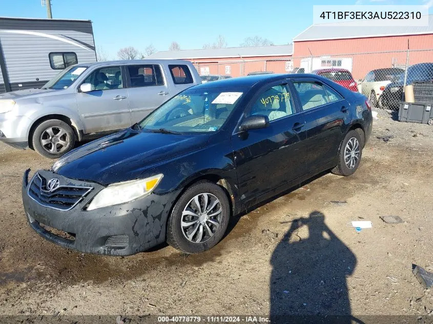 2010 Toyota Camry Le VIN: 4T1BF3EK3AU522310 Lot: 40778779