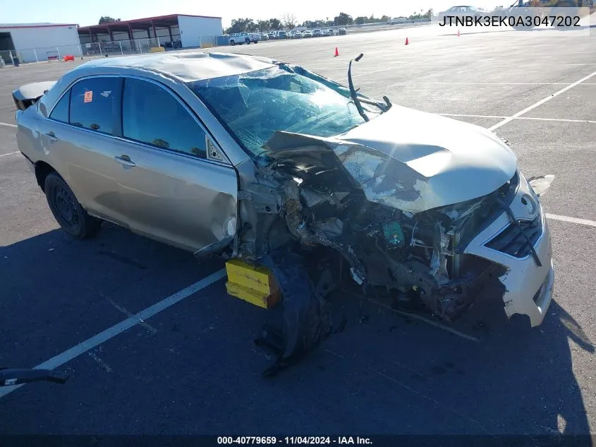 2010 Toyota Camry Le V6 VIN: JTNBK3EK0A3047202 Lot: 40779659