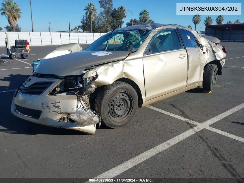 2010 Toyota Camry Le V6 VIN: JTNBK3EK0A3047202 Lot: 40779659