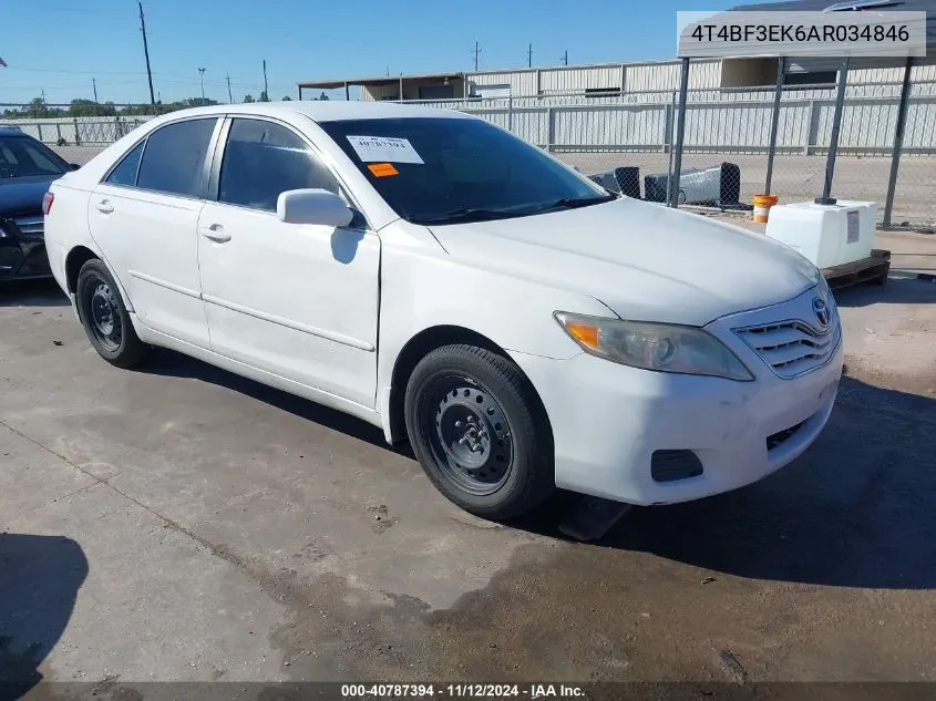 2010 Toyota Camry Le VIN: 4T4BF3EK6AR034846 Lot: 40787394