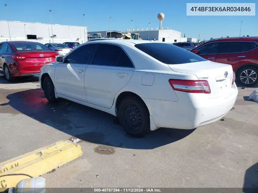 2010 Toyota Camry Le VIN: 4T4BF3EK6AR034846 Lot: 40787394