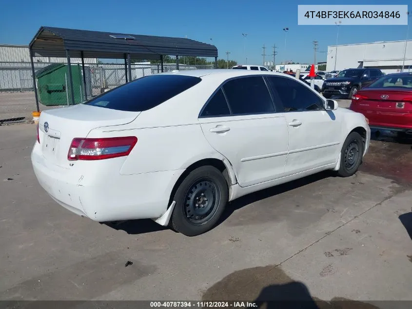 2010 Toyota Camry Le VIN: 4T4BF3EK6AR034846 Lot: 40787394