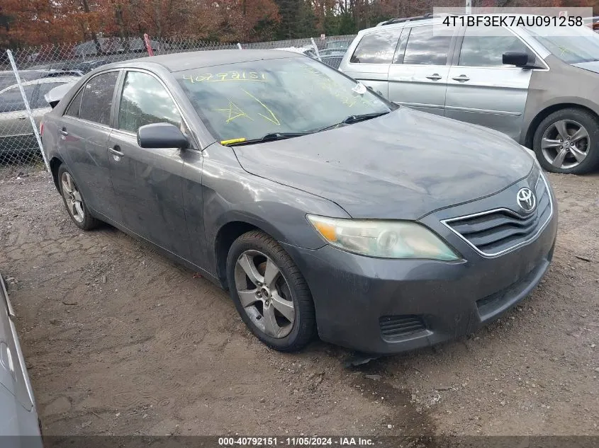 2010 Toyota Camry Le VIN: 4T1BF3EK7AU091258 Lot: 40792151