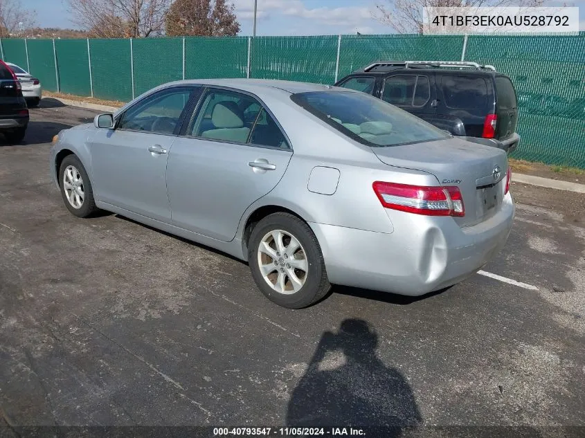 2010 Toyota Camry Le VIN: 4T1BF3EK0AU528792 Lot: 40793547