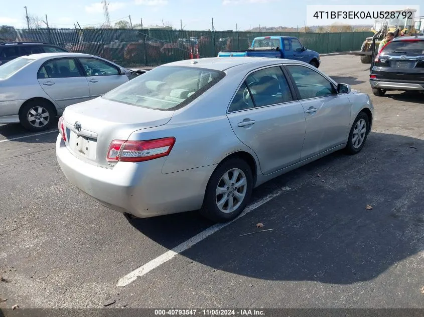 2010 Toyota Camry Le VIN: 4T1BF3EK0AU528792 Lot: 40793547