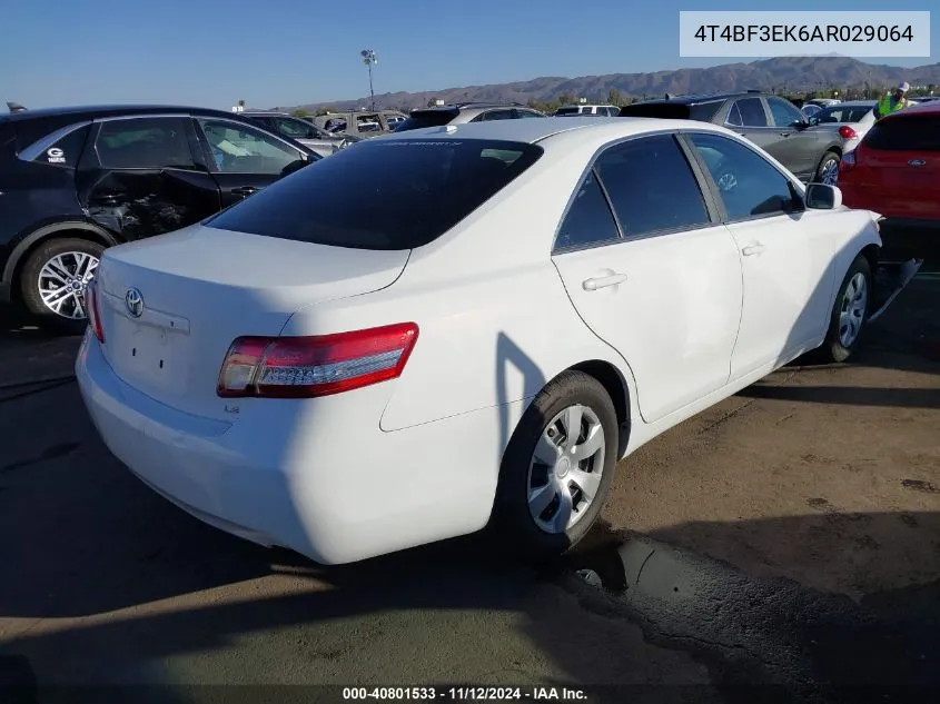 2010 Toyota Camry Le VIN: 4T4BF3EK6AR029064 Lot: 40801533