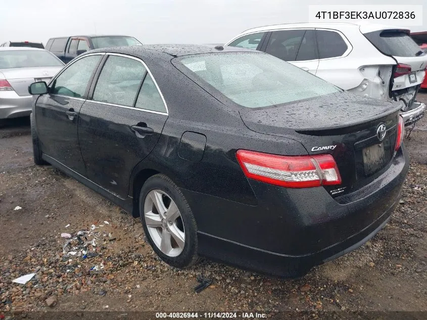 2010 Toyota Camry Se VIN: 4T1BF3EK3AU072836 Lot: 40826944