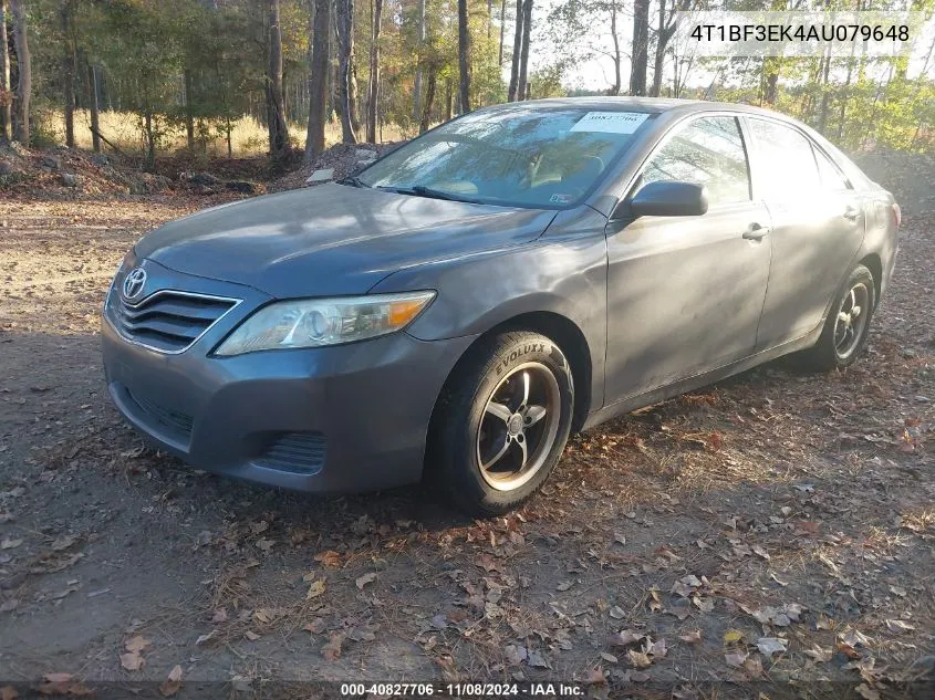 2010 Toyota Camry Le VIN: 4T1BF3EK4AU079648 Lot: 40827706