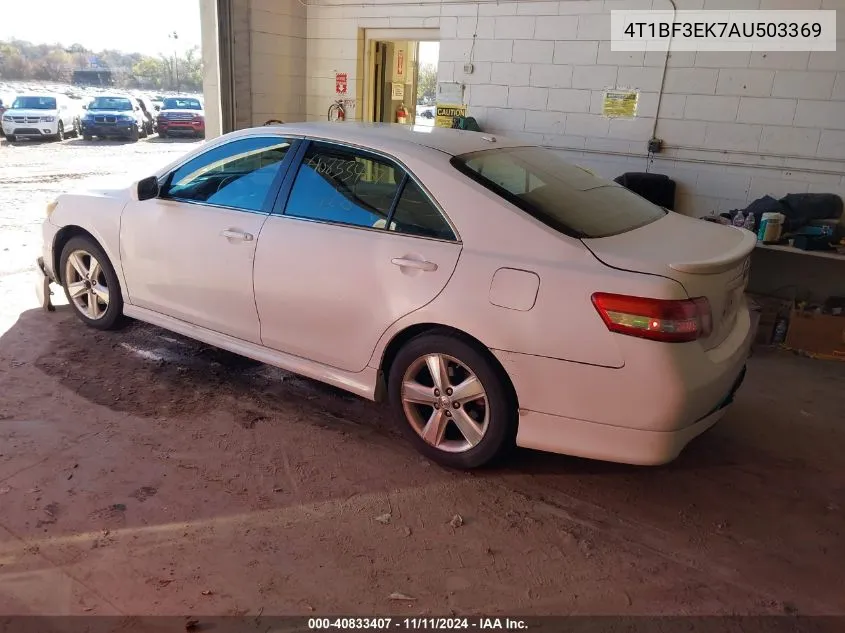 2010 Toyota Camry Se VIN: 4T1BF3EK7AU503369 Lot: 40833407