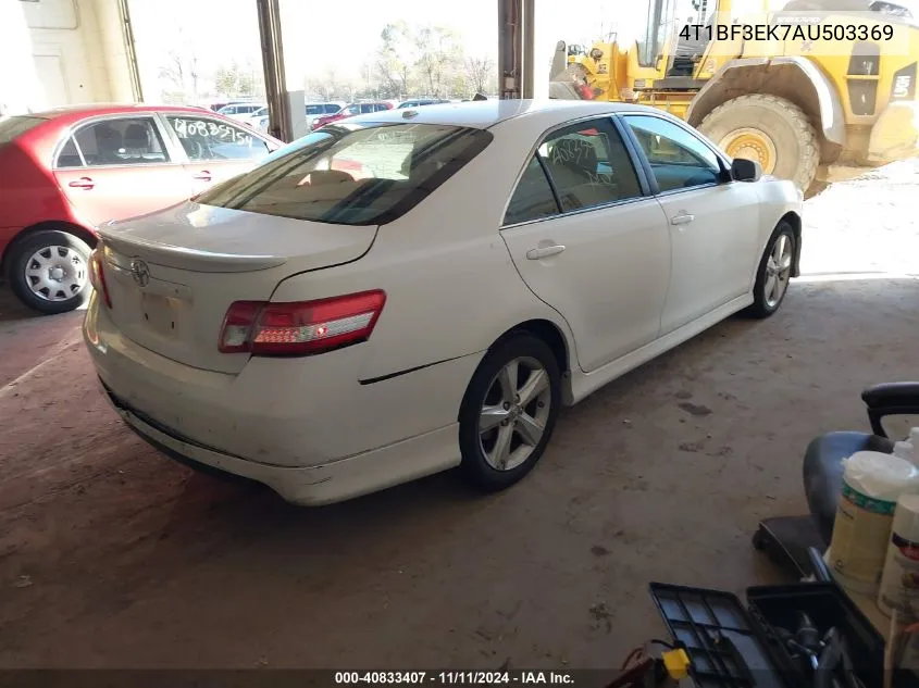 2010 Toyota Camry Se VIN: 4T1BF3EK7AU503369 Lot: 40833407