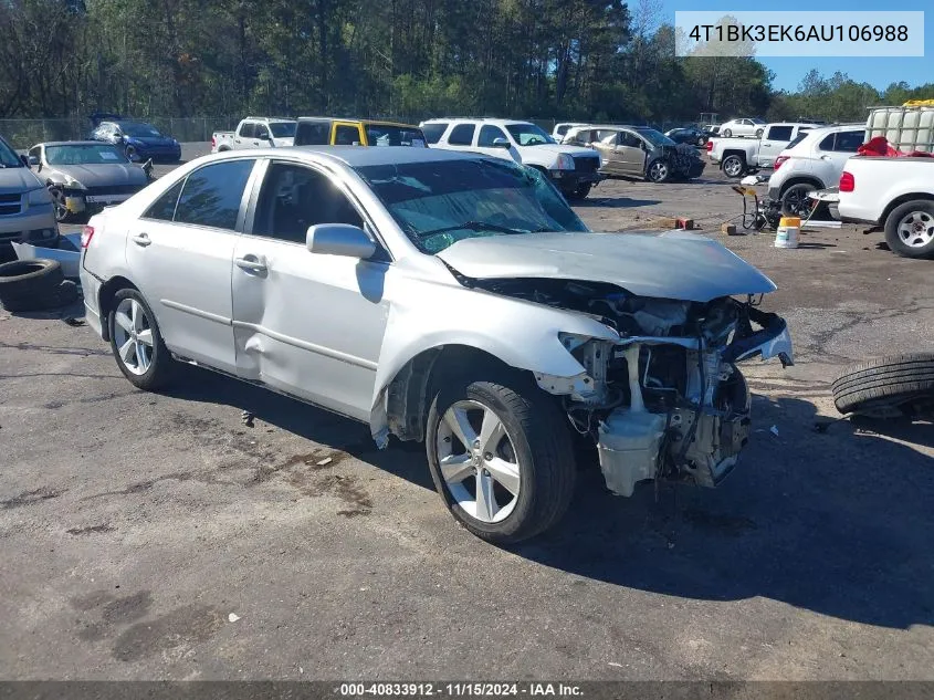 2010 Toyota Camry Se V6 VIN: 4T1BK3EK6AU106988 Lot: 40833912