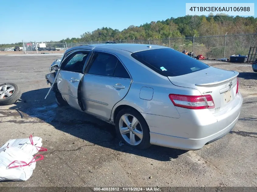 2010 Toyota Camry Se V6 VIN: 4T1BK3EK6AU106988 Lot: 40833912