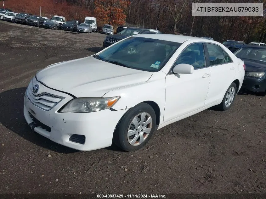 2010 Toyota Camry VIN: 4T1BF3EK2AU579033 Lot: 40837429