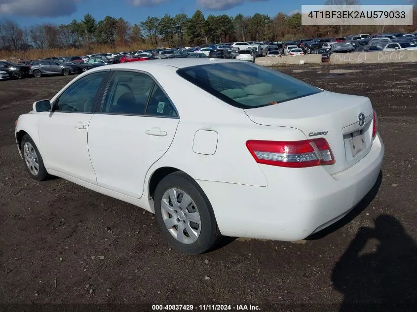 2010 Toyota Camry VIN: 4T1BF3EK2AU579033 Lot: 40837429