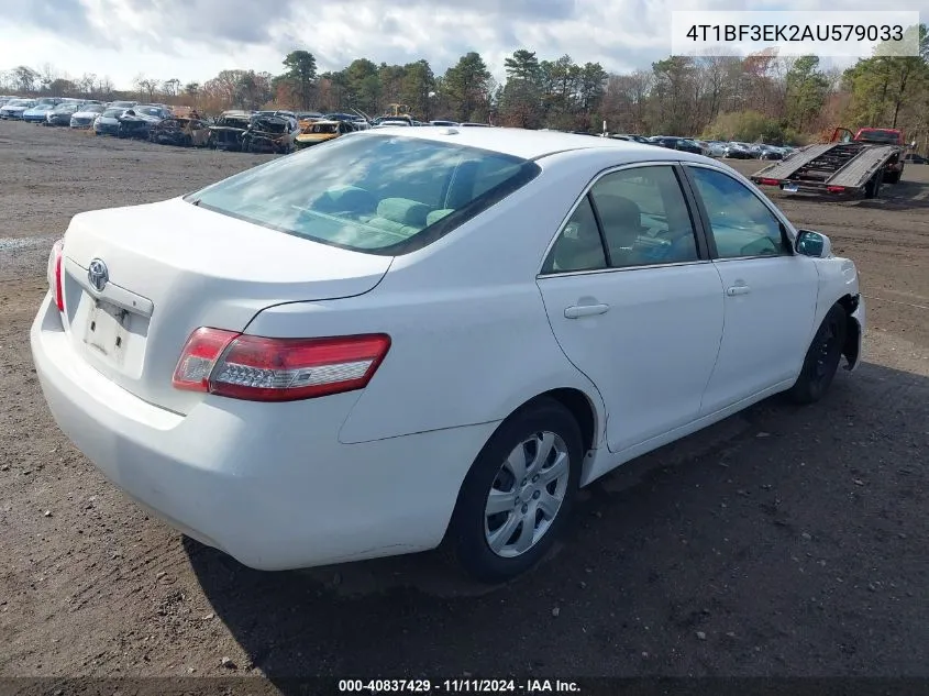 2010 Toyota Camry VIN: 4T1BF3EK2AU579033 Lot: 40837429