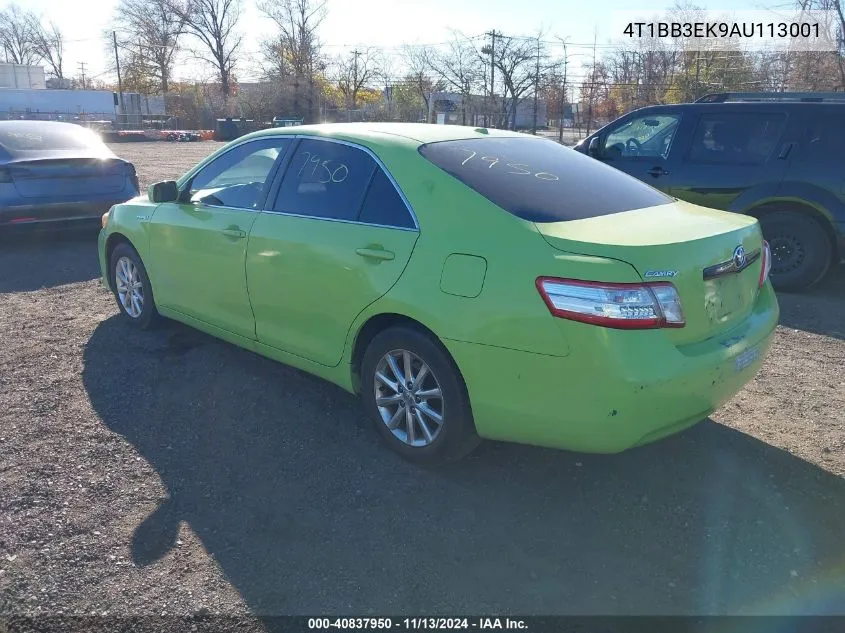 2010 Toyota Camry Hybrid VIN: 4T1BB3EK9AU113001 Lot: 40837950