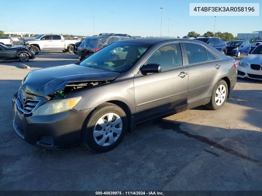 2010 Toyota Camry Le VIN: 4T4BF3EK3AR058196 Lot: 40839975