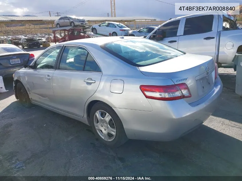 2010 Toyota Camry Le VIN: 4T4BF3EK7AR008840 Lot: 40859276