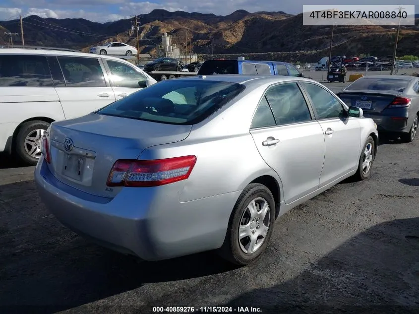 2010 Toyota Camry Le VIN: 4T4BF3EK7AR008840 Lot: 40859276