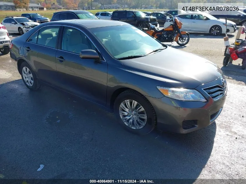 2010 Toyota Camry Le VIN: 4T4BF3EK4AR078036 Lot: 40864901