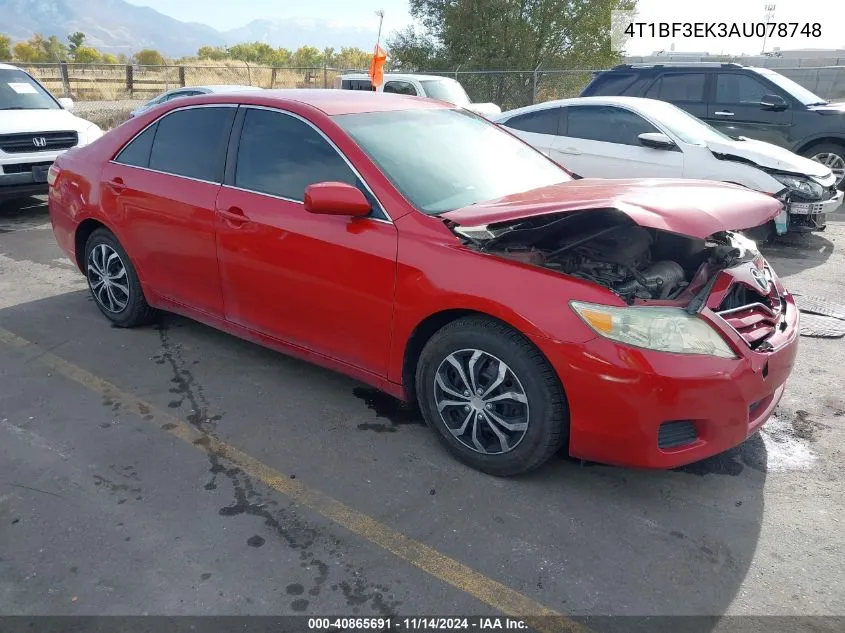 2010 Toyota Camry Le VIN: 4T1BF3EK3AU078748 Lot: 40865691