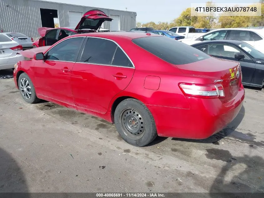 2010 Toyota Camry Le VIN: 4T1BF3EK3AU078748 Lot: 40865691