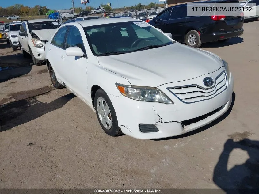 2010 Toyota Camry Le VIN: 4T1BF3EK2AU522122 Lot: 40876042