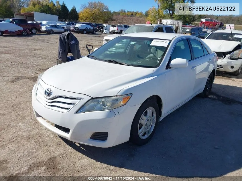 2010 Toyota Camry Le VIN: 4T1BF3EK2AU522122 Lot: 40876042