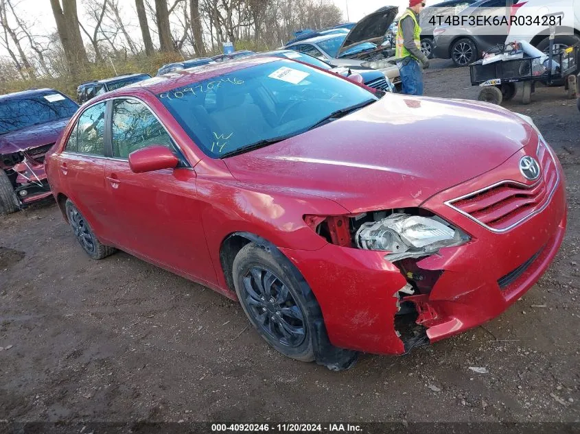 2010 Toyota Camry Le VIN: 4T4BF3EK6AR034281 Lot: 40920246