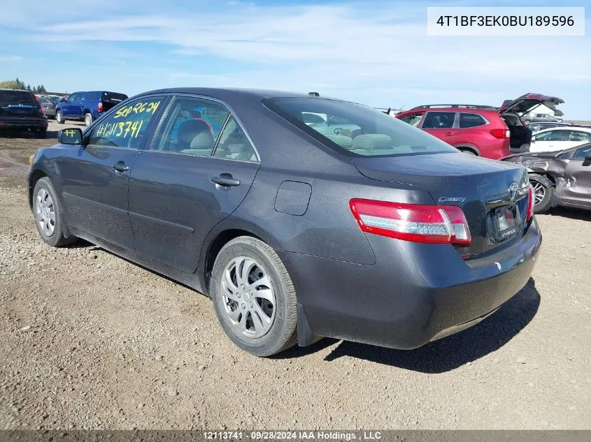 2011 Toyota Camry Se/Le/Xle VIN: 4T1BF3EK0BU189596 Lot: 12113741