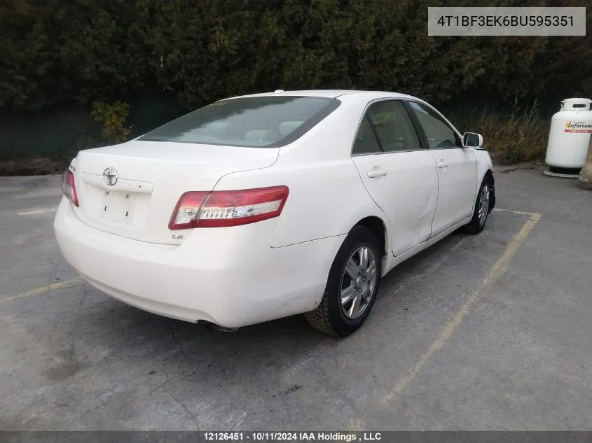 2011 Toyota Camry Se/Le/Xle VIN: 4T1BF3EK6BU595351 Lot: 12126451