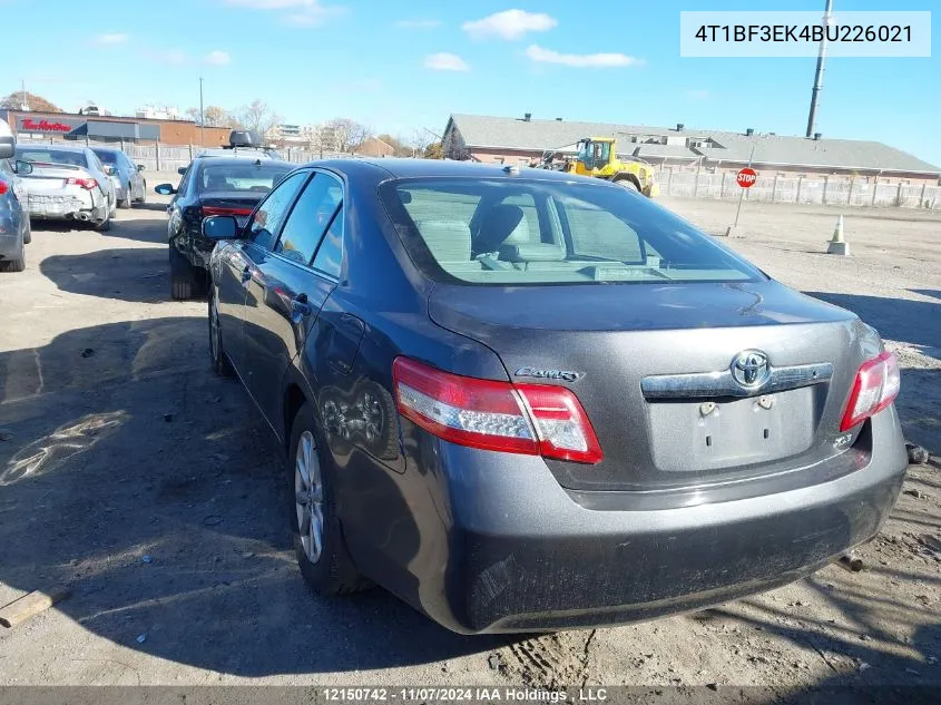 2011 Toyota Camry Se/Le/Xle VIN: 4T1BF3EK4BU226021 Lot: 12150742