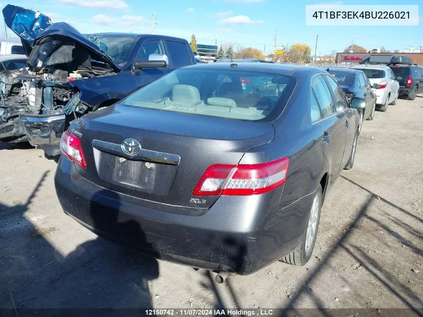 2011 Toyota Camry Se/Le/Xle VIN: 4T1BF3EK4BU226021 Lot: 12150742