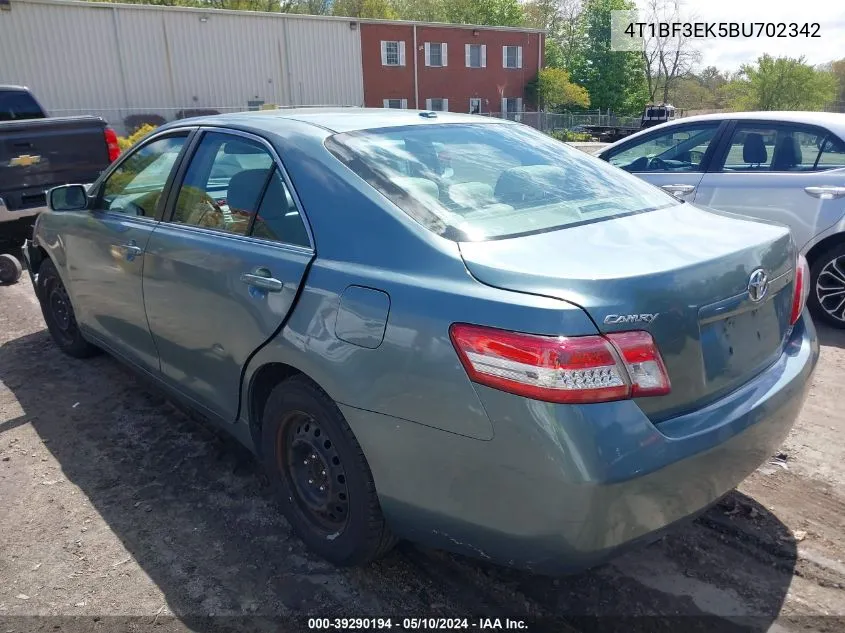 2011 Toyota Camry Le VIN: 4T1BF3EK5BU702342 Lot: 39290194