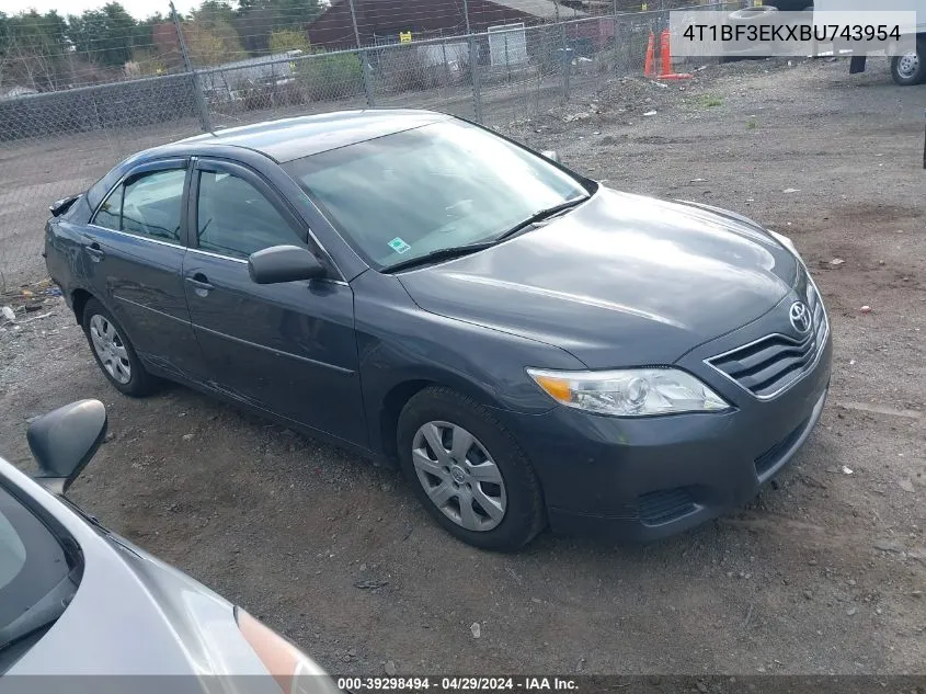 2011 Toyota Camry Le VIN: 4T1BF3EKXBU743954 Lot: 39298494