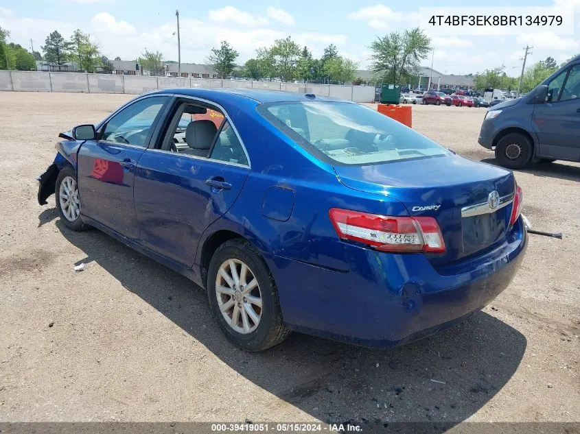 2011 Toyota Camry Xle VIN: 4T4BF3EK8BR134979 Lot: 39419051