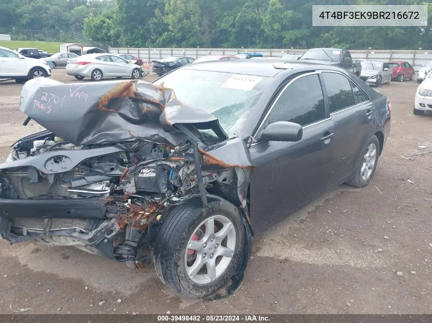 2011 Toyota Camry Le VIN: 4T4BF3EK9BR216672 Lot: 39498482