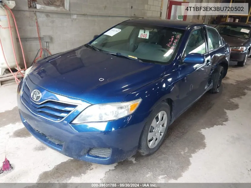 2011 Toyota Camry Le VIN: 4T1BF3EK3BU720502 Lot: 39531785