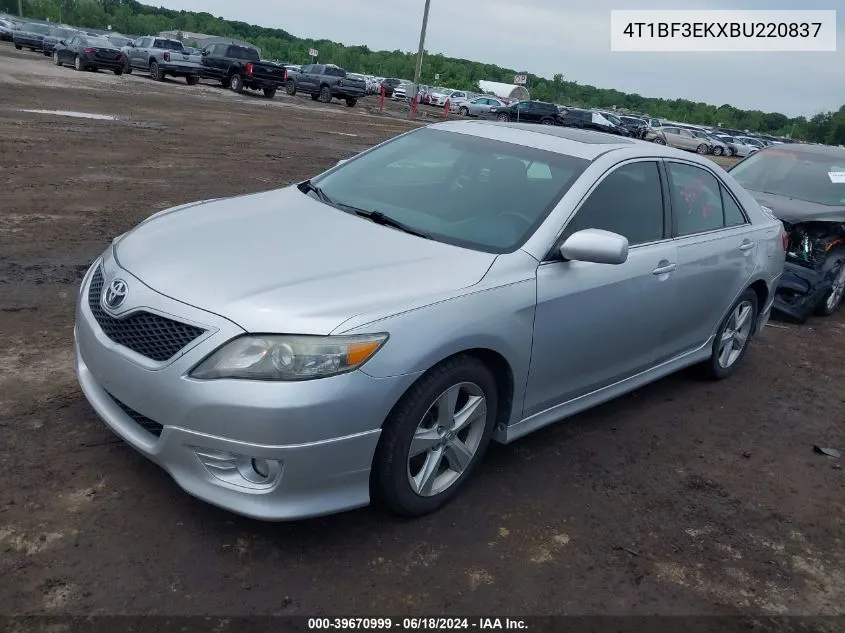 2011 Toyota Camry Se VIN: 4T1BF3EKXBU220837 Lot: 39670999