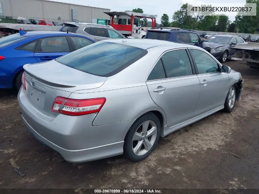 2011 Toyota Camry Se VIN: 4T1BF3EKXBU220837 Lot: 39670999