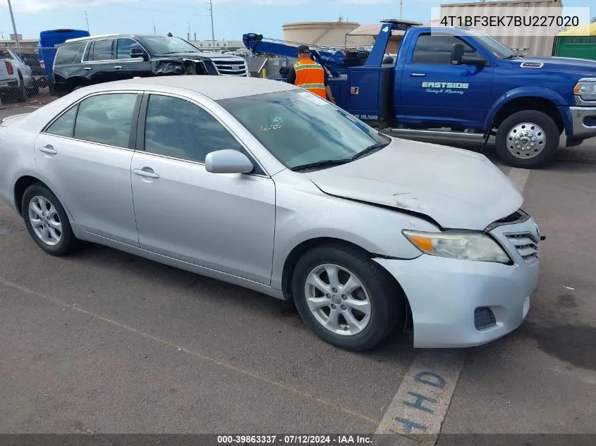 2011 Toyota Camry Le/Se/Xle VIN: 4T1BF3EK7BU227020 Lot: 39863337