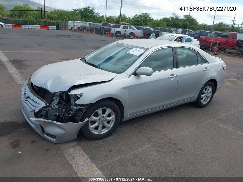 2011 Toyota Camry Le/Se/Xle VIN: 4T1BF3EK7BU227020 Lot: 39863337