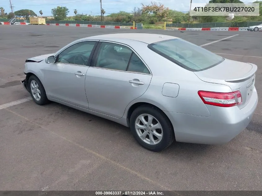 2011 Toyota Camry Le/Se/Xle VIN: 4T1BF3EK7BU227020 Lot: 39863337