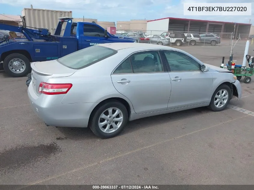 2011 Toyota Camry Le/Se/Xle VIN: 4T1BF3EK7BU227020 Lot: 39863337