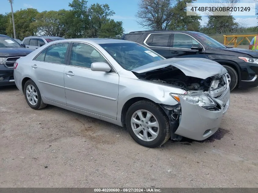 2011 Toyota Camry Le VIN: 4T4BF3EK0BR201249 Lot: 40200680