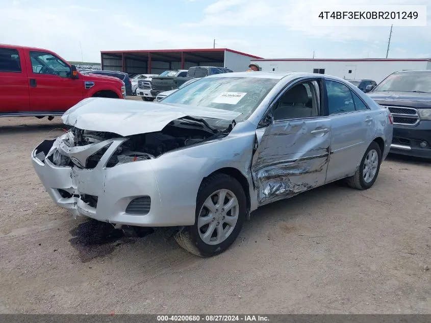 2011 Toyota Camry Le VIN: 4T4BF3EK0BR201249 Lot: 40200680