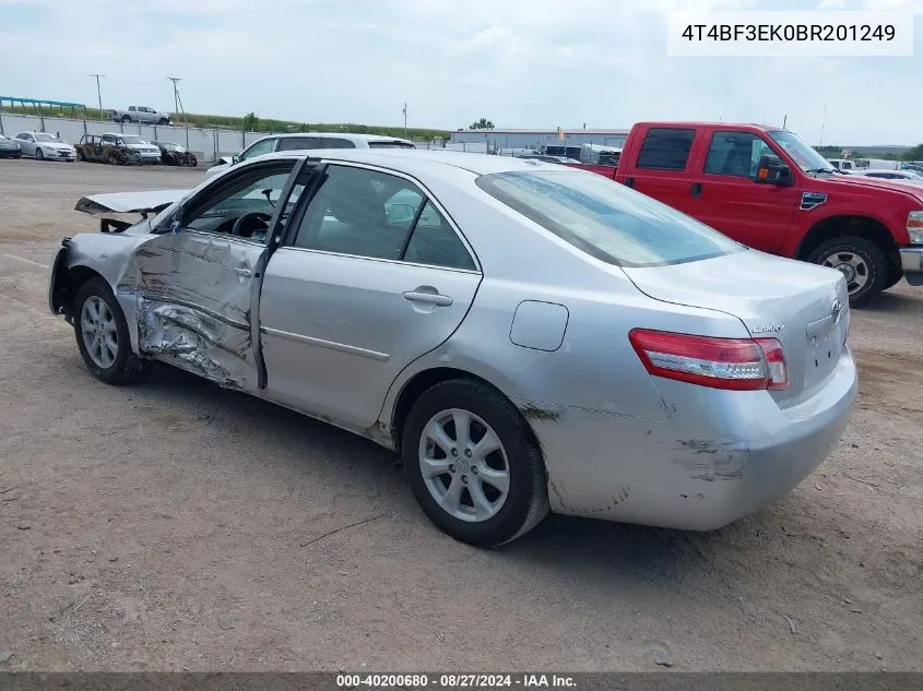 2011 Toyota Camry Le VIN: 4T4BF3EK0BR201249 Lot: 40200680